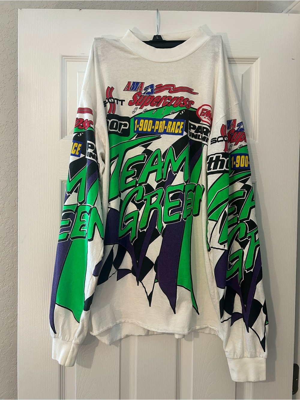 Team Green Kawasaki Graphic Racing Long Sleeve Tee - Green/White/Purple